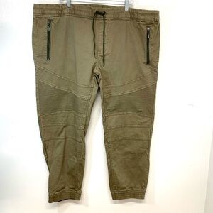 Ecko Untld‎ Pants Men 3XB Elastic Waist Jogger Cuff   Green Stacked Moto Utility